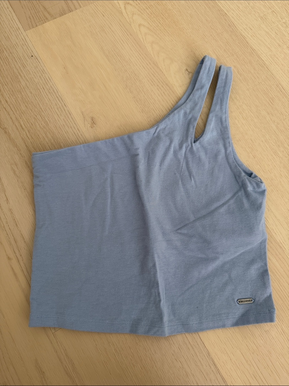 Hollister Light Blue One-Shoulder Crop Top Size Small